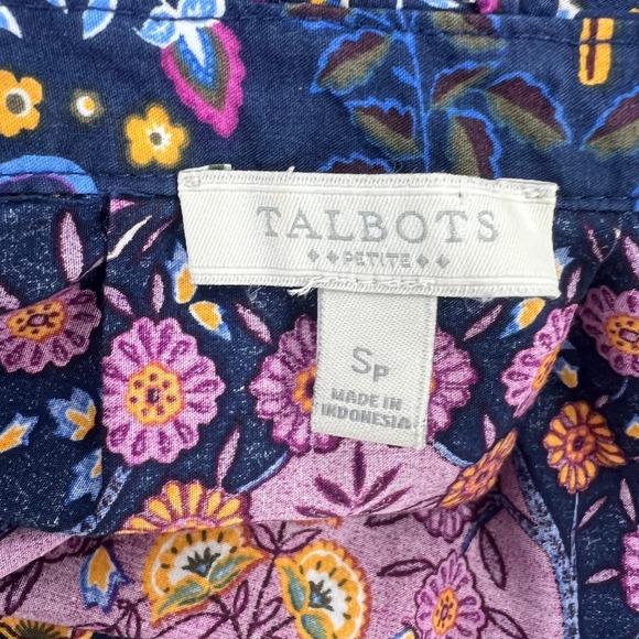 Talbots Petites Classic Shirt Size SP Colorful Cotton Career Casual - Picture 3 of 7